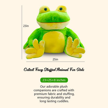 Yohaki Cute Frog Plush Stuffed Animal Toy For Boys & Girls Large 16 Inch Soft Toad Plushie Perfect For Hugging And Decoration(Un