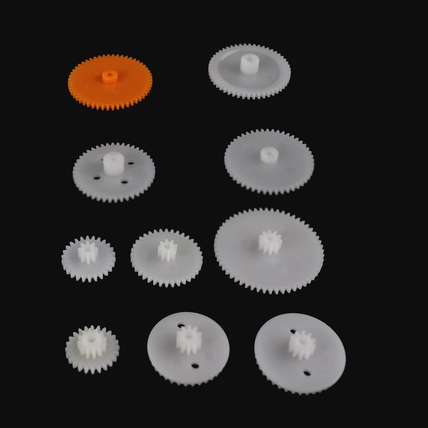 200Pcs 0.5 Mold Plastic Motor Gears Small Set Plastic Crown Gear Single Double Reduction Gear Worm Gear Electric Motor