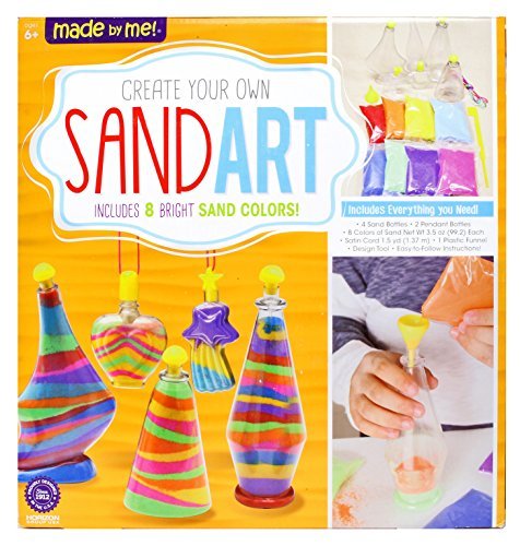 Made By Me Create Your Own Sand Art, 4 Sand Bottles & 2 Pendent Bottles with 8 Bright Sand Colors, Designing Tool & More, Great
