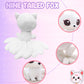 Elainren Lifelike Nine-Tailed White Fox Stuffed Animals Toy Realistic Fox Plush Toy Cute Kyuubi Kitsune Plushie Dolls Gifts For