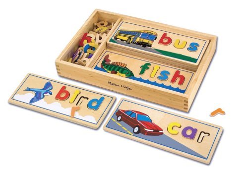 Melissa & Doug See & Spell Wooden Play Set + Free Scratch Art Mini-Pad Bundle [29407]