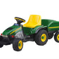Peg Perego John Deere Farm Tractor And Trailer Pedal Tractor, Green