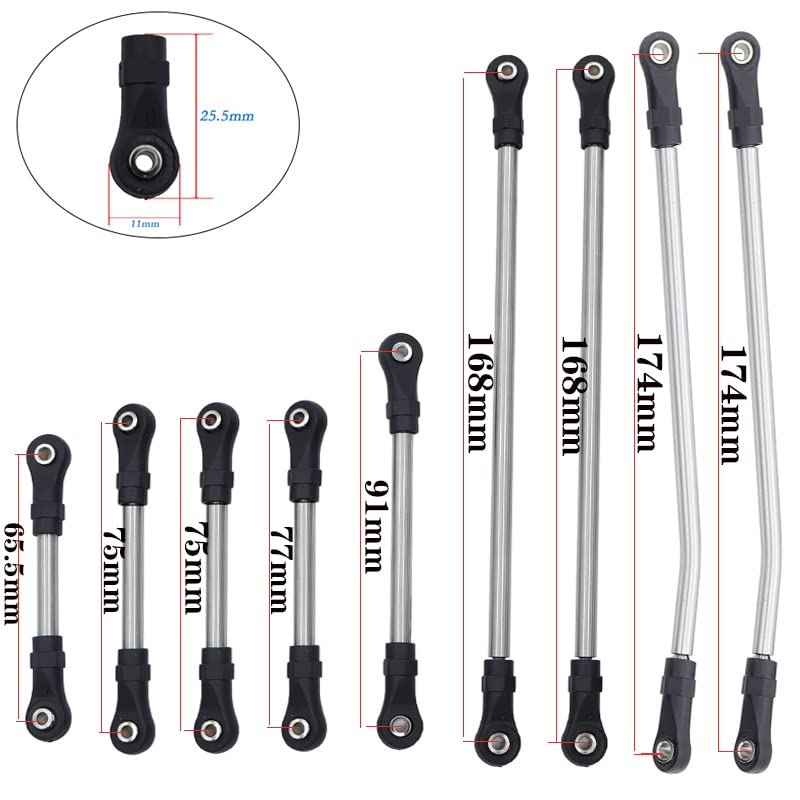 LCG Girder Frame Stainless Steel Linkage Link Rod Rod End For 1/10 RC Crawler Axial SCX10 II III TRX4 Capra 1.9 LCG Rails Chassi