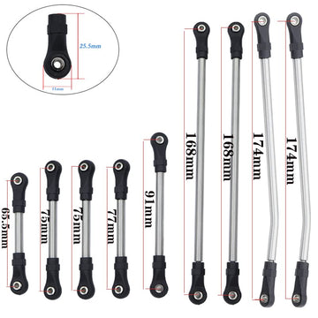 LCG Girder Frame Stainless Steel Linkage Link Rod Rod End For 1/10 RC Crawler Axial SCX10 II III TRX4 Capra 1.9 LCG Rails Chassi