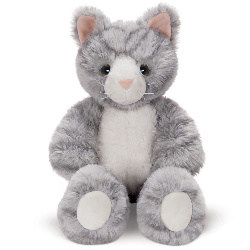 Vermont Teddy Bear Stuffed Kitten - Plush Gray 18" Cat Toy, Model ABFW18006A