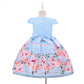 Cosplay Life Floral Dress for Girls and Young mature-themeds Fashion Flower Waistline Kids Party Festival Dress Ages 5-9 Years Old (Baby Blue  6YRS)