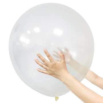 18 Inch Clear Balloons 12 Pack Large Latex Party Balloons Round Helium Balloon For Wedding Birthday Party Baby Shower Engagement