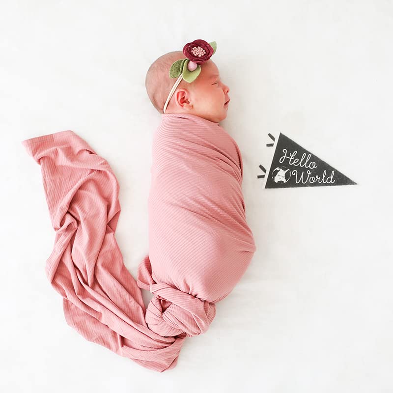 Lucy Darling Baby Milestone Pennants - 12 Felt Banners for Newborn Photography, White, Model PP00-VAR, Perfect Baby Shower Gifts