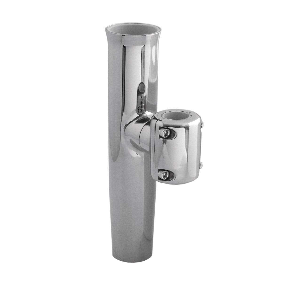 CLAMP-ON ADJUSTABLE ROD HOLDER FOR 7/8 & 1 TUBE, Stainless Steel