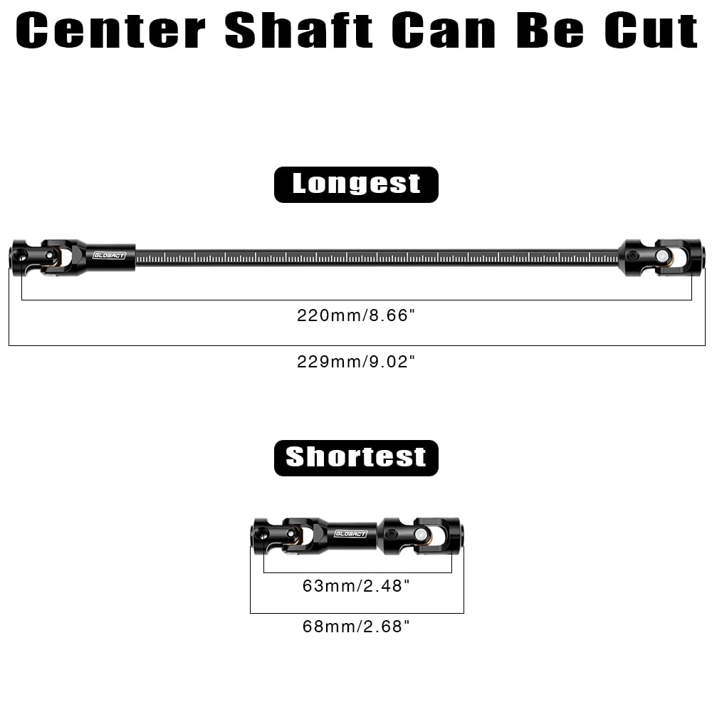 EPINON Cut to Length Driveshafts 68-229mm Stainless Steel Heavy-Duty Drive Shafts for Traxxas TRX4 TRX6 Axial SCX10 Capra UTB10