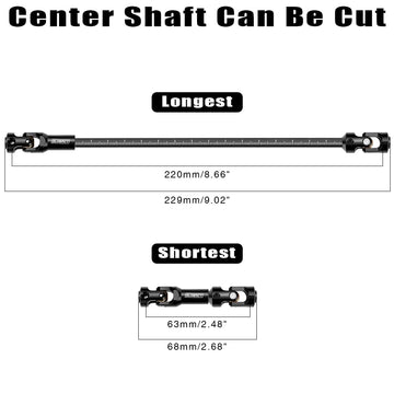 EPINON Cut to Length Driveshafts 68-229mm Stainless Steel Heavy-Duty Drive Shafts for Traxxas TRX4 TRX6 Axial SCX10 Capra UTB10