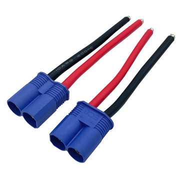 2Pairs EC8 Connector Male & Female Extension Cable with 10AWG 10cm Gauge Silicone Wire for RC Lipo Batteries Cars FPV Drones