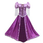 Hotcostyle Tangled Purple Dress Rapunzel Cosplay Costume Princess Lepe Dress Purple Magic Dress