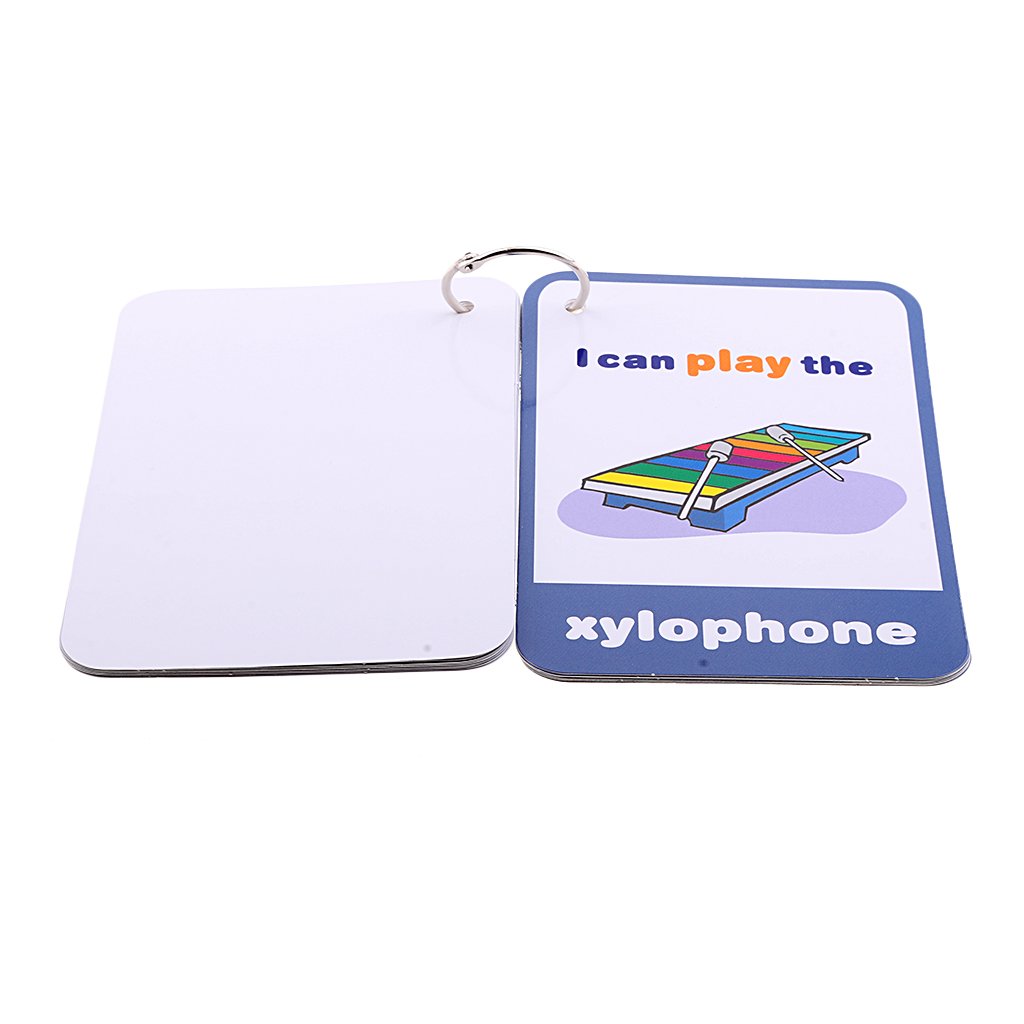 Atorse Flash Cards  Educational Picture & Word Card Musical Instruments  14Pieces
