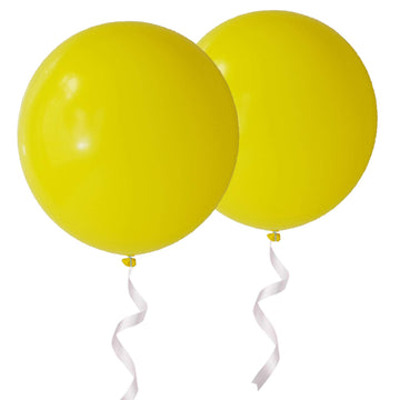 Oupking 24 Inch Big Round Latex Balloons Yellow Giant Thick Balloons 10 Packs For Party Decorations