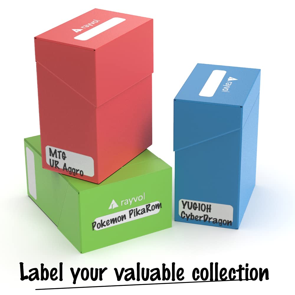 Rayvol 5 Card Deck Box With 2 Dividers/Box - Set Of 5 Card Boxes For Tcg (Blue, Red, Green, Black, White)