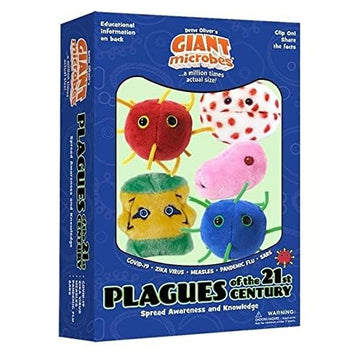 GIANTmicrobes Plagues of The 21st Century Themed Gift Box, covid Plush, covid Plush Toy, covid Gag Gifts, covid Gifts, covid Stu