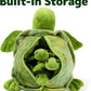 Prextex Plush Toys Turtle Stuffed Animal W/ 3 Baby Stuffed Turtle - Big Turtle With Zipper - 3 Little Baby Turtle Plush - Turtle