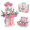 OBLETTER 3 in 1 Pretend Playset Cooking Kitchen Play Set with Carry Case, Kitchen Food Party Role Toy for Kids_1