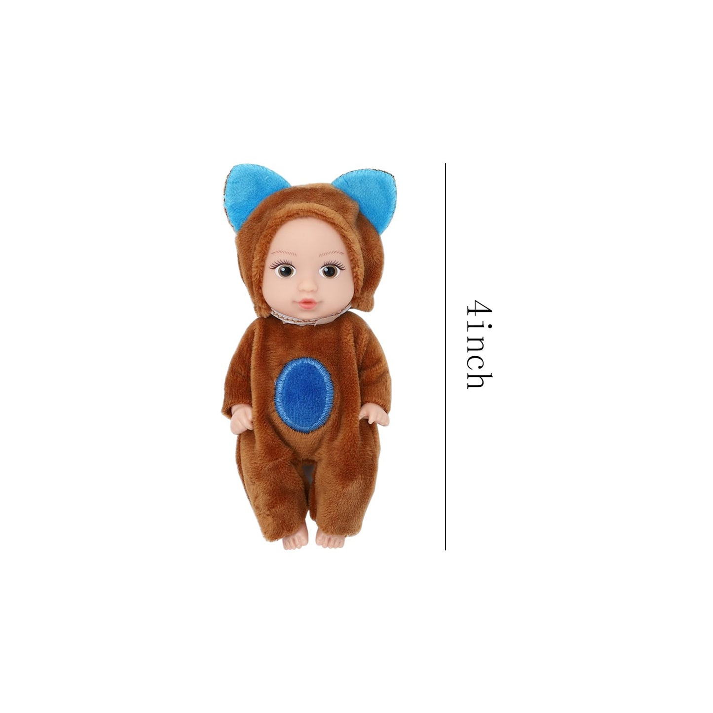 Onest 6 Sets 4 Inch Dolls Cute Girl Dolls Include 6 Pieces Girl Mini Dolls, 6 Sets Handmade Doll Clothes