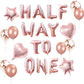 Atpata Funky Half Way To One Foil Balloons For 6 Months Birthday Decorations For Girl Or Boy 1/2 Birthday Decorations