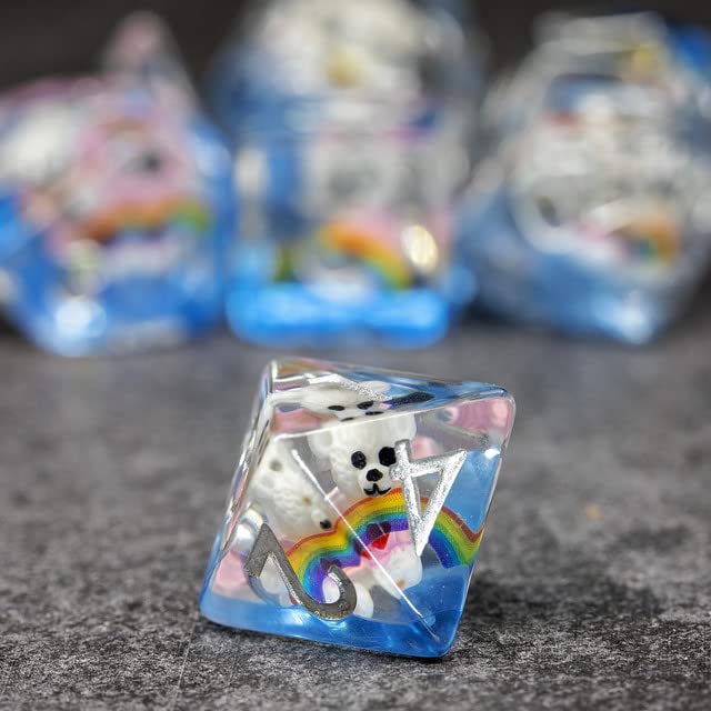 Sage's Portal Animal Familiars Resin DND Dice Set Polyhedral Dice Set for Dungeons and Dragons RPG Pathfinder Tabletop TTRPG (Ra