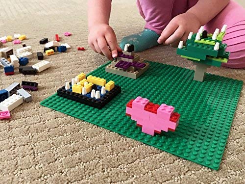 Apostrophe Games Building Blocks Base Plates Compatible With All Major Brands – 2 Pack, 10-1/16' X 10-1/16' Inches Baseplate For Building Bricks – Durable And Sturdy Baseplates (2X Green)