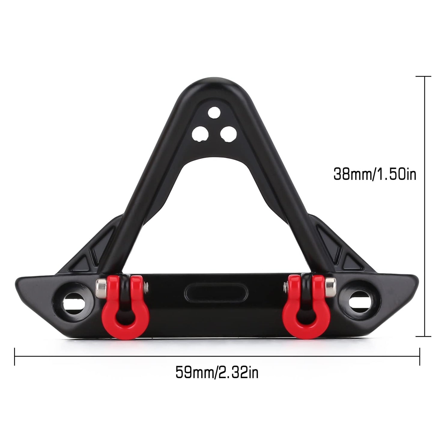 INJORA RC Front Bumper 1/24 Metal Bumper with Lights for SCX24 Gladiator Bronco JLU Deadbolt C10 B17 Axial Upgrade Parts(A)