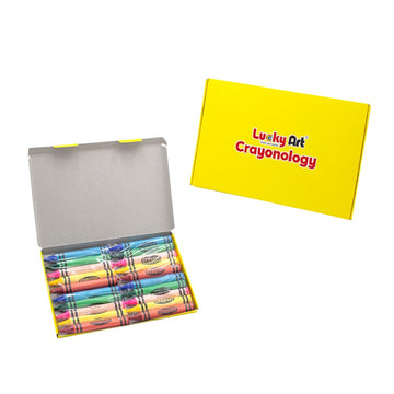 Lucky Art 4 Sets of 5 Packs (20 count) Jumbo Size Crayons - Mini Crayon Packs Non-Toxic Crayons; Crayons in bulk for Kids Party
