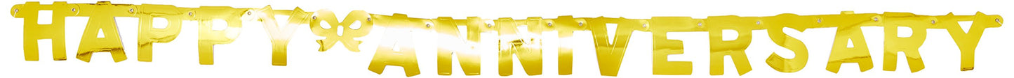Beistle Gold Foil Happy Anniversary Streamer