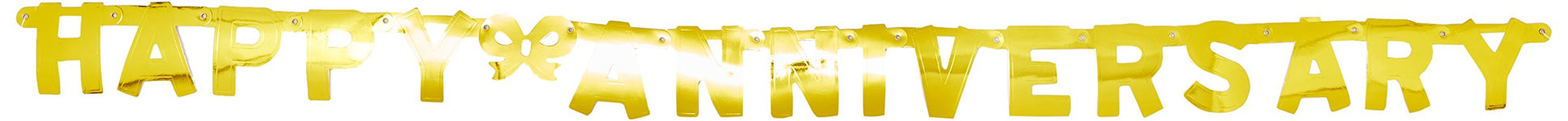 Beistle Gold Foil Happy Anniversary Streamer