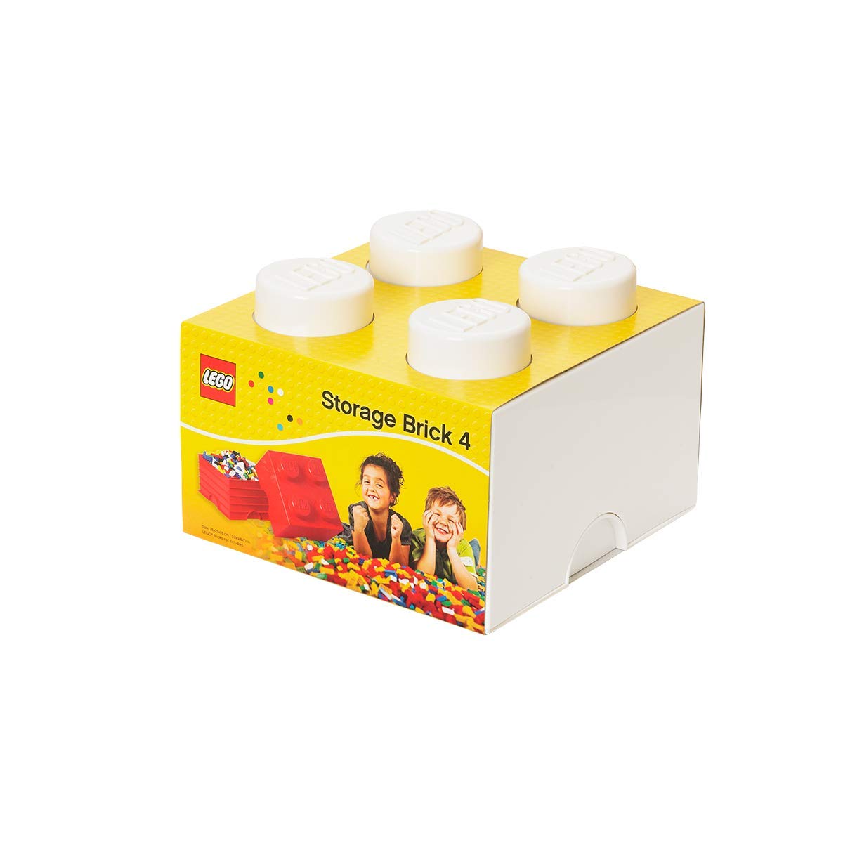 Room Copenhagen, Lego Storage Brick Box - Stackable Storage Solution - Brick 4, White (40030635)