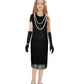 Kids 1920s Flapper Costume for Girls Dress with Accessories Set Kids Halloween Party Cosplay 7-9 Years