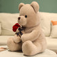 GailiMaiYa Plush Teddy Bear with Rose, 18" Brown Stuffed Animal for Kids and Girlfriend - Great Gift for Birthdays, Valentine's, Christmas