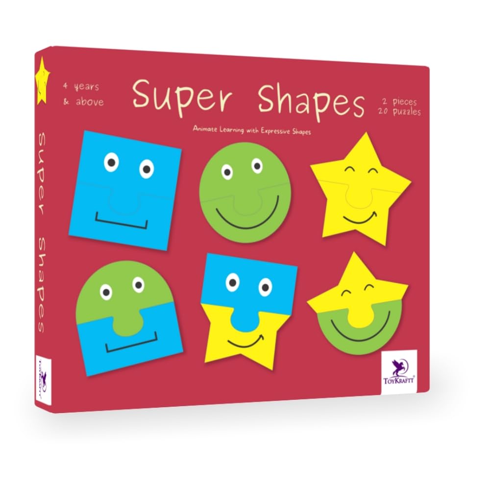 Toykraftt Super Shapes 2Piece Jigsaw Puzzle For Kids  Montessori Educational Toys For 3 Year Old & Puzzle Game For Boys & Girl