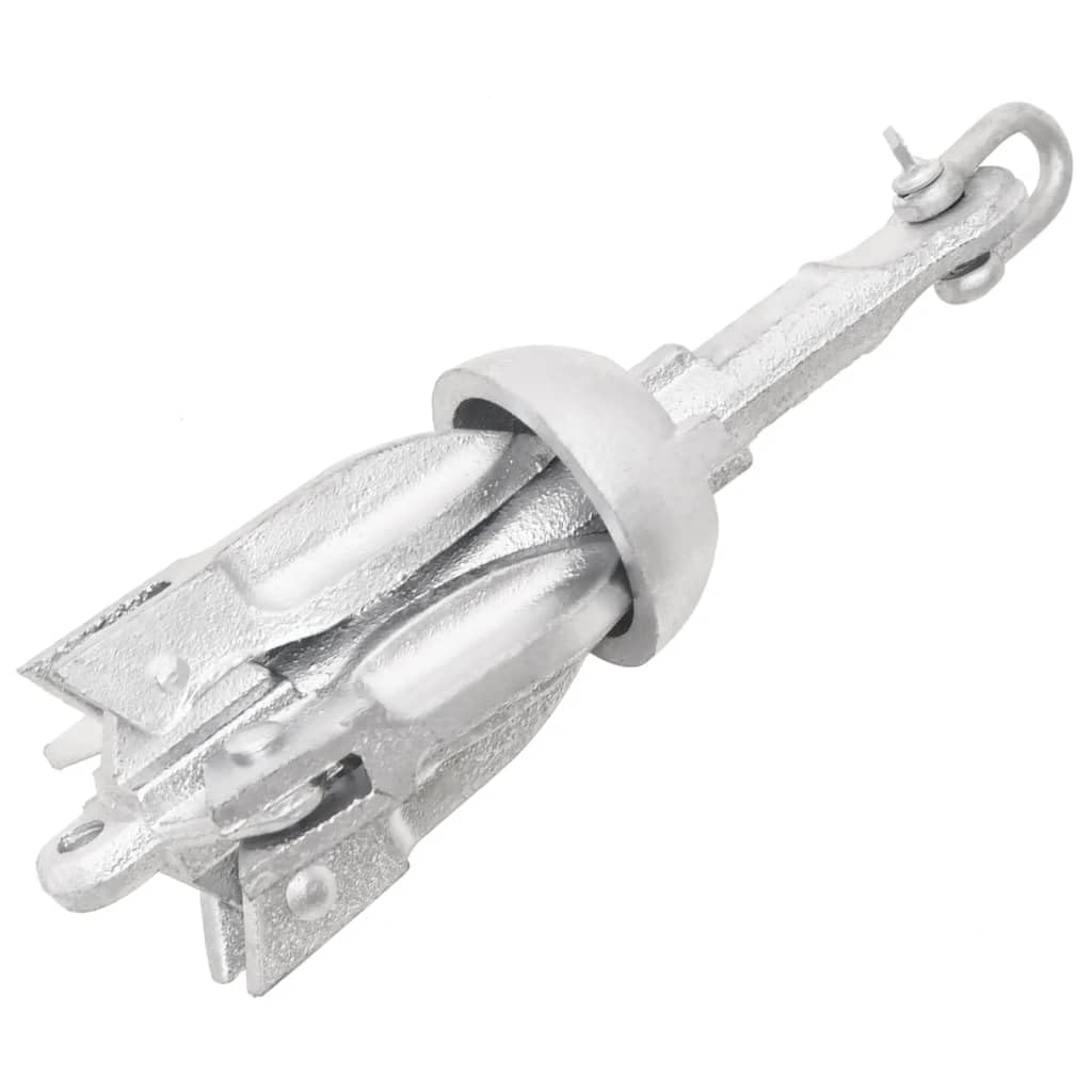 vidaXL Durable Malleable Iron Folding Anchor for Small Boats - - Grapnel Anchor with 4-Claw Design for Enhanced Grip - Compact &