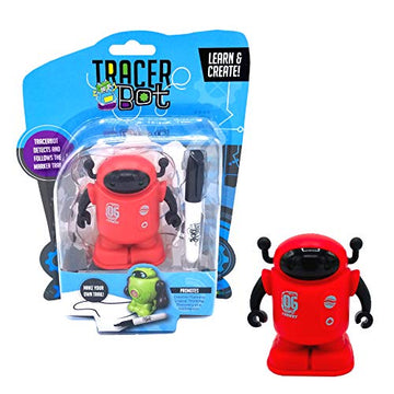 Mukikim Tracerbot - Blue – Mini Inductive Robot That Follows The Black Line You Draw. Fun, Educational, And Interactive Stem Toy With Limitless Ways To Play! Promotes Logic And Creativity Training