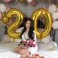 Gold Jumbo Helium Number Balloon 40 Inch, Giant Foil Golden Number 0 Birthday Balloons, Large Numbers 10 20 30 40 50 60 70 80 90