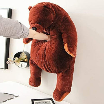 Yeqivo Huge Bear Plush Toy Brown Giant Bear Plush, 60Cm Big Stuffed Bear Soft Simulation Big Bear Stuffed Animal Plush For Kids Girlfriend