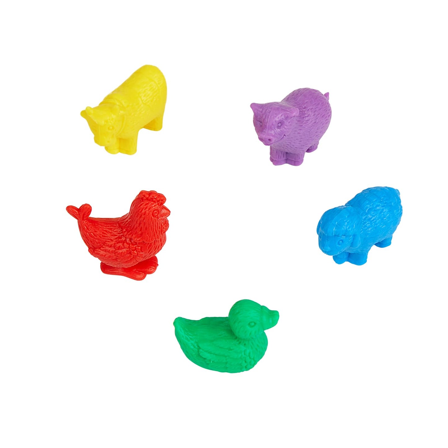 Excellerations Math Manipulatives Set of 108 Farm Animal Counters 1.5 inches -2 inches  STEM Educational Toy for Mathematics  Preschool