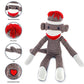 Plushland Adorable Brown Sock Monkey, The Original Traditional Hand Knitted Stuffed Animal Toy Gift-For Kids, Babies, Teens, Girls And Boys Baby Doll Present Puppet 20 Inches