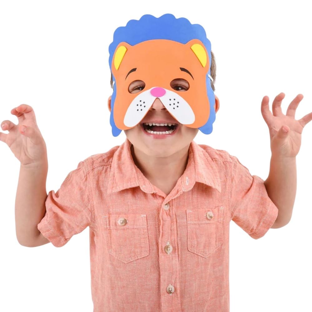 Rhode Island Novelty 1 Dozen 7 Inch - 13 Inch Dress Up Foam Animal Masks