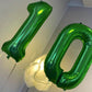 Green Number Balloon 40 Inch, 0 Number Balloons, 10 20 30 40 50 Numbers Balloon Birthday Decorations, Green Party Supplies For W