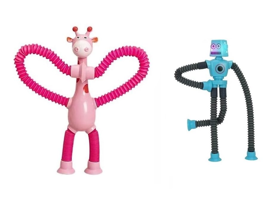Quasar ItS New Bendable Telescopic Giraffe With Space Robot Men Shape Changing Tubes Sensory Toys Strees Relif Toy For Children