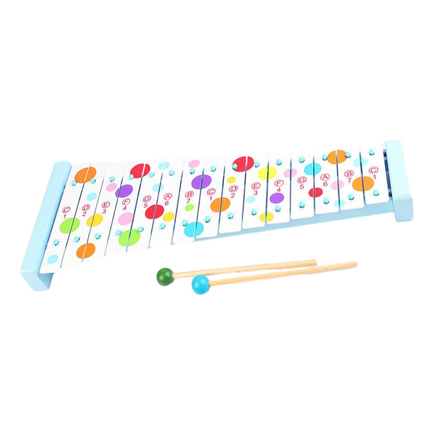 Elbme Musical Toy Educational With 2 Mallets Percussion Xylophone Toy For Beginner Blue 41.5X17Cm
