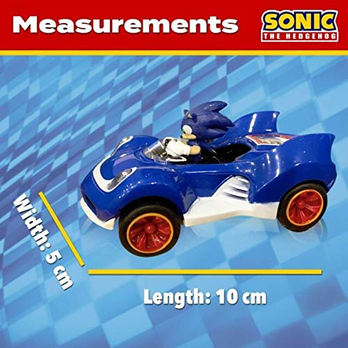 NKOK Sonic The Hedgehog All-Stars Racing Transformed Pull Back Racer - Sonic; No Batteries Required; Pull Back, Let go, and Watc