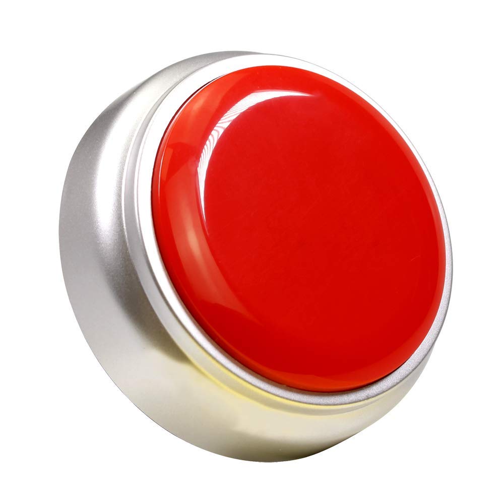 Nesightion Recorder Button 30 Second, Record Sound Button For Gift Toys Education(Red + Silver)