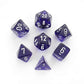 chessex Manufacturing cHX23077 Purple Translucent Dice with White Numbers - Set of 7