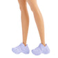 Barbie Fashionistas Doll, Petite, Long Purple Hair & Purple Metallic Dress, Sheer Bodice & Sleeves, Purple Sneakers, Toy For Kid