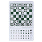 We Games Mini Magnetic Travel Chess Set – 6” Compact Foldable Board With Durable Vinyl Design Pieces - Indoor & Outdoor Magnetic Chess Game - Extra Queens Included, White Logo